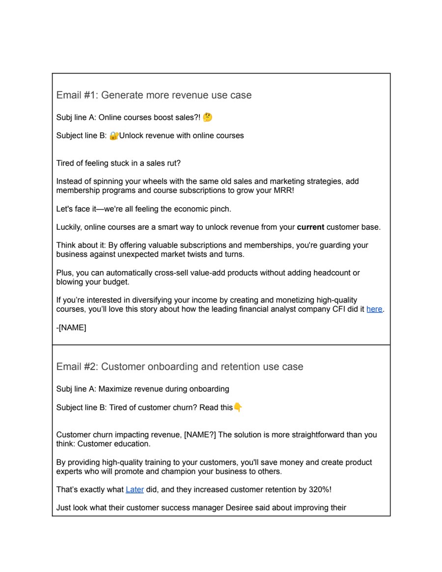 Top-of-funnel nurture sequence