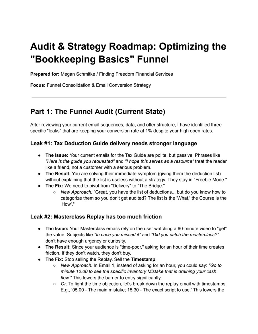 Funnel audit & strategy