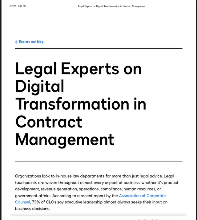 Legal experts on contract management