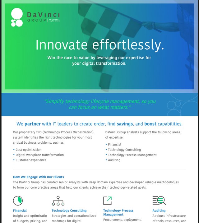 One-pager sales collateral