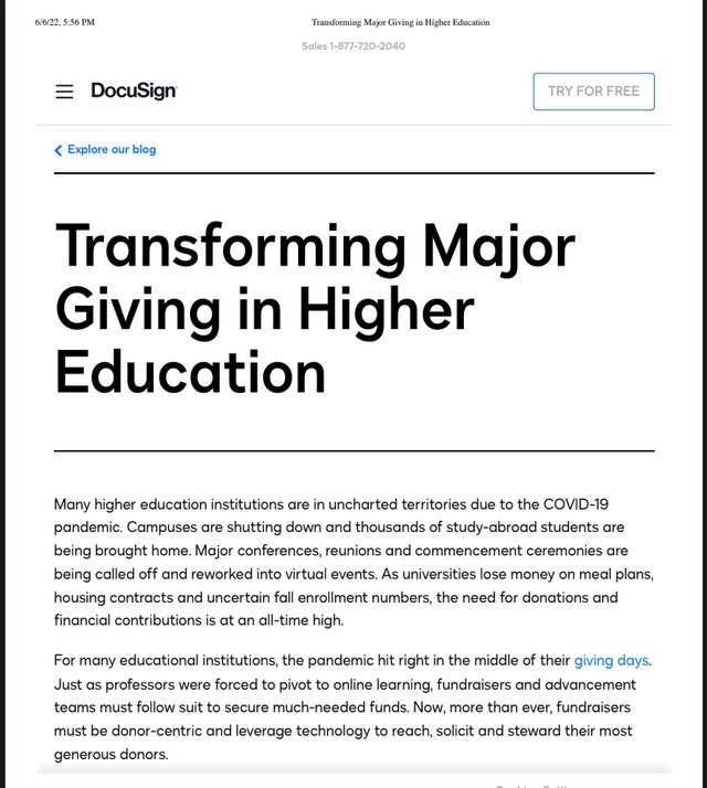Transforming major giving in higher ed