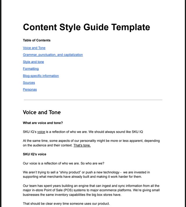 Content style guide