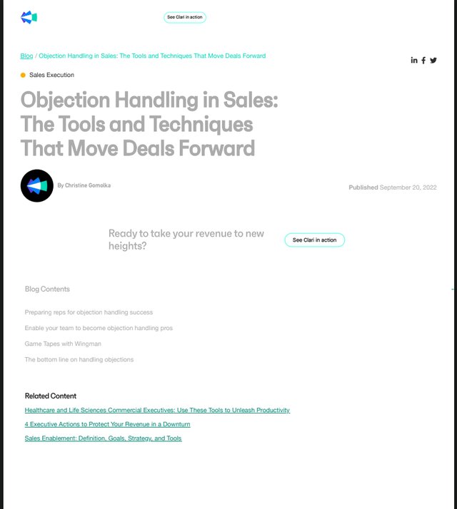 Sales objection handling